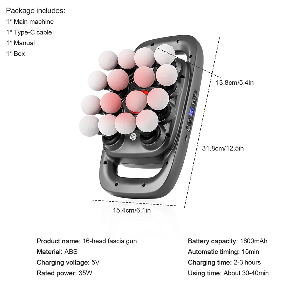 AuraRest 16-Head Deep Fascia Massager