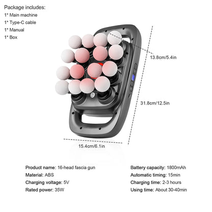 AuraRest 16-Head Deep Fascia Massager